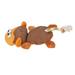 NUOLUX Animal Shaped Pet Dog Plush Toy Funny Squeak Sound Toy (Brown Monkey)