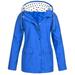 TUWABEII Women s Christmas Tops Women Solid Rain Jacket Outdoor Plus Size Hooded Raincoat Windproof