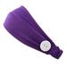 Baberdicy Head Wraps for Women s Hair Accessories Elastic Hair Workout Headband with Button Running Yoga Turban Heardband Headwraps Purple