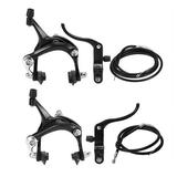 2 Set Road Bike Cruiser Brake Set Bike Brake Kit Bike Caliper Brake Kit Side Pull Brake Set for Most Fixie Bike Black Front Fixie & Rear Fixie