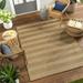 Mark&Day Outdoor Area Rugs 8x8 Victorio Modern Indoor/Outdoor Brown White Square Area Rug (7 10 Square)