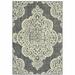 HomeRoots 6 x 9 ft. Gray Oriental Stain Resistant Indoor & Outdoor Rectangle Area Rug - Gray and Ivory - 6 x 9 ft.