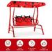 Casart Children s Swing Patio Swing with Safety Belt and 2 Seats Ladybug Pattern