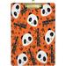 Dreamtimes Cute Panda Bamboo Orange Acrylic Clipboard with Low Profile Silver Metal Clip Standard A4 Letter Size Decorative Clipboards for Office Jobsite Medical School