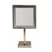 Square Freestanding Led 5X Magnified Mirror - Brushed Nickel