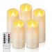 Homemory Flameless Candles LED Candles Battery Operated Candles with Remote Timers Electric Fake Candles Made of Frosted Plastic Won t Melt Ivory Set of 5