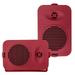 3.5â€� 2-Way Indoor/Outdoor Bluetooth Speaker System - 1/2â€� High Compliance Polymer Tweeter (Red)