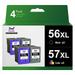 56/57 ink cartridge compatible for HP 56/57 Combo Pack 4-pack 2 black 2 color (cyan magenta yellow)ink cartridge for Deskjet 5145 5150; Officejet 4215 4211; Photosmart 7150 7350 7550