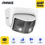 ANNKE 180Â° 6MP DUO POE Dual Lens Wide View Outdoor Video Camera 6MP AI Human Detect 6MP Security Camera 2 Way Audio CCTV Camera