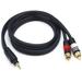 Monoprice Audio Cable - 3 Feet - Black | Premium Stereo Male to 2 RCA Male 22AWG Gold Plated