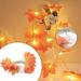 YOHOME Christmas 2023 New Led Maple Leaf String Lights Indoor Courtyard Wedding Decoration Halloween LED Decorative Colorful Light Strings Orange