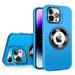 Dteck for iPhone 15 Plus Case MagSafe Silicone Case with Camera Stand Built-in 9H Camera Lens Protector Military-Grade Protection Shockproof Magnetic Case for iPhone 15 Plus Blue