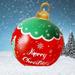 KIHOUT Deals Christmas Inflatable Decorated Ball 24in Yard Inflatable Christmas Balls Giant Xmas Tree Ornaments Yard Decorations for Outside Holiday Yard Lawn Porch Decorï¼ˆNo Batteries and Pumpï¼‰