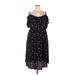 City Chic Casual Dress - Midi V-Neck Short sleeves: Black Floral Dresses - Women's Size 24 Plus