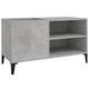 vidaXL Engineered Wood Vinyl Record Cabinet with Industrial Style Metal Legs - Concrete Grey - Living Room/Side/Filing Cabinet