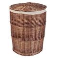 Wicker Basket with Lid Natural Willow Wicker Cotton Lined Multi-Purpose Rattan Storage Box Hallway Bedroom Living Room Bathroom Laundry Storage