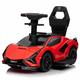 Lamborghini Sian Electric Ride On Car with Push Handle (Red) | OutdoorToys | Licensed, Push-along, Motorised, Music, Detailed Design, Signature Gold Wheel Trims