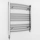 Myhomeware 600mm Wide Curved Chrome Electric Bathroom Towel Rail Radiator With GT Thermostatic Electric Element UK Pre-Filled (GT Thermostatic Element, 600 x 600 mm (h))