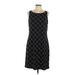 White House Black Market Cocktail Dress - Mini Scoop Neck Sleeveless: Black Dresses - Women's Size Large