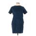 Lumiere Casual Dress - Shift: Blue Solid Dresses - Women's Size Large