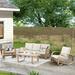 Bayou Breeze Avarey 4 Piece Sofa Seating Group Wood in Brown | 31.9 H x 78 W x 29 D in | Outdoor Furniture | Wayfair