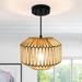 Bay Isle Home™ Milewski Bohemian Pendant Lights Kitchen Island Lighting Adjustable Height Geometric Fixture in Black/Yellow | Wayfair
