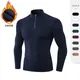 Uomo autunno e inverno con abbigliamento fitness in velluto T shirt stretch sport attillati in