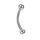 ASTM F136 Titanium Eyebrow Ring PIERC labret Curved Barbell With Balls Ear Helix Tragus Cartilage