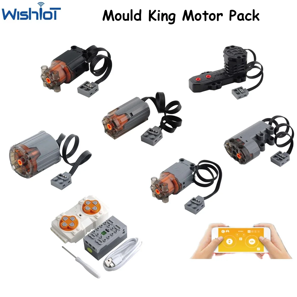 MOULD KING APP Fernbedienung Motorisierte Autoteile M L XL Servomotor Buggy Motor MOC Bausteine 8883 88003 8882 88004 Image