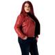 URBAN 5884 Plus Size MIKA Damen Lederjacke, Herbstjacke aus weichem und strapazierfähigem echtem Lammfell, Damenjacke im Biker-Stil für die kurvige Figur, Rot, 44