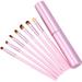 Makeup Brush Set Total 7PC Portable Foundation Brush Eye Shadow Brush Set Boar round Brush Gothic Makeup Brushes Eye Makeup Brush Set Rose Natural Hair Brushes Makeup Cat Makeup Brush Holder Cup