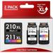 PG-210XL/CL-211XL Ink Cartridges Compatible Replacement for Canon 210 211 210XL 211XL Ink Combo Pack Use to Canon MP495 MP280 MP490 MP480 MP270 MP240 MX420 MX410 MX350 (2 Pack)