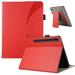 ELEHOLD Flip Leather Case for Samsung Galaxy Tab S9 Plus/S9 FE Plus Premium Leather with Card Holders Magnetic Closure Non-Slip Wristband Kickstand Function Shockproof Protective Case red