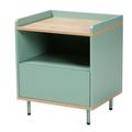 Tavita Mid-Century Modern Two-Tone Mint Green And Oak Brown Finished Wood 1-Drawer End Table by Baxton Studio in Brown Mint Green