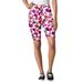 Plus Size Women's Stretch Cotton Bike Short by Woman Within in White Tropical Flower (Size 6X)