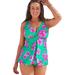 Plus Size Women's V-Neck Twist Tankini Top by Swimsuits For All in Bali Floral (Size 30)