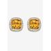 Women's 2.59 Tcw Genuine Citrine Diamond Accent 14K Gold-Plated Sterling Silver Earrings Jewelry by PalmBeach Jewelry in Yellow