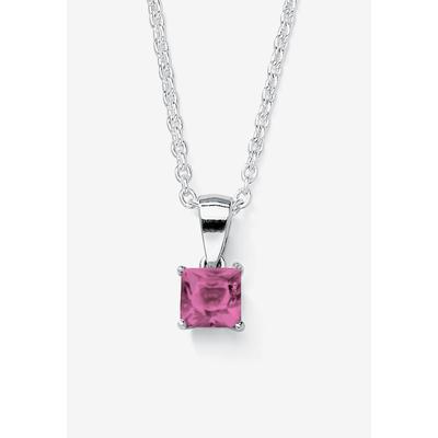 Women's Simulated Birthstone .925 Silver Necklace 18" by PalmBeach Jewelry in June