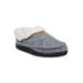 Women's Faux Wool Mocassin Fullfoot With Collar Slipper by GaaHuu in Grey (Size S(5/6))