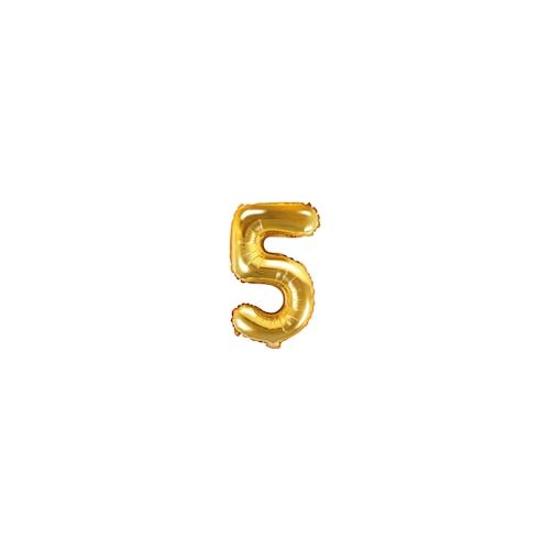 Folienballon gold Zahl 5