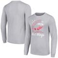 Men's Starter Heather Gray Detroit Red Wings Arch City Theme Graphic Long Sleeve T-Shirt