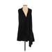 Ace Casual Dress - Mini V-Neck Sleeveless: Black Print Dresses - Women's Size X-Small