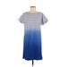 Vineyard Vines Casual Dress - Mini Crew Neck Short sleeves: Blue Ombre Dresses - Women's Size Medium