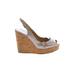 Jimmy Choo Wedges: Tan Solid Shoes - Women's Size 40.5 - Peep Toe