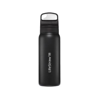 LifeStraw Go Series Stainless Steel 24 Oz Water Bottle w/Filter Black 24oz LGV42SBKWW