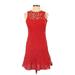 MICHAEL Michael Kors Cocktail Dress - Mini Crew Neck Sleeveless: Red Print Dresses - Women's Size 00