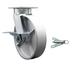 Service Caster Kingpinless Semi Steel Wheel Swivel Caster w/ Brake & Swivel Lock SCC | 7.5 H x 12 W x 12 D in | Wayfair SCC-KP30S820-SSR-SLB-BSL