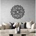 Bungalow Rose Mandala Abstract Wall Hanging Decor, Creative Floral Wall Art Home Decoration in Gray/Yellow | 42 H x 42 W x 0.5 D in | Wayfair