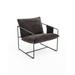 Armchair - 17 Stories Nainoa 30.70" Wide Leather Match Armchair Leather Match/Metal in Brown | 35 H x 30.7 W x 34.64 D in | Wayfair