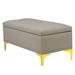Mercer41 Riniyah Faux Leather Upholstered Storage Bench Faux Leather/Solid + Manufactured Wood/Wood/Leather in Gray | Wayfair